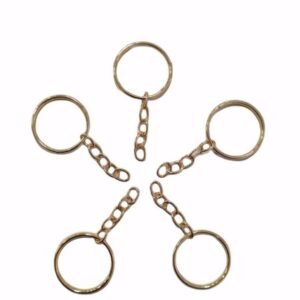 Argolas p/ Chaveiros e Pingentes c/ 100und. Dourado