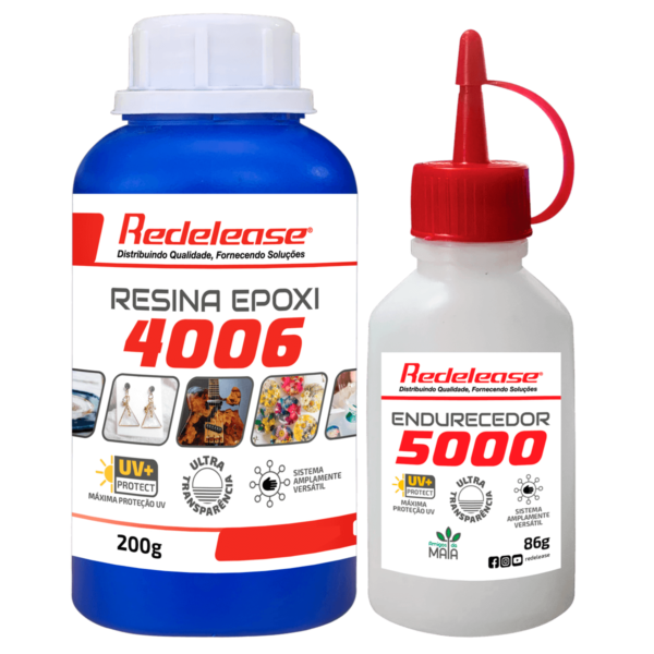 Resina Epoxi 4006 Média Visc. ULTRA TRANSPARENTE e Proteção UV c/ Endurecedor (286g)