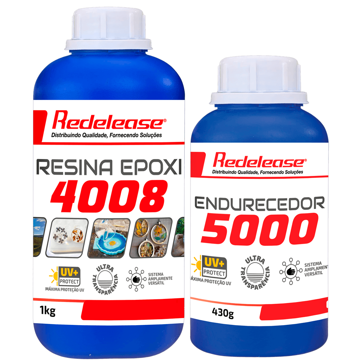 Resina Epoxi 4008 Baixa Visc. ULTRA TRANSPARENTE e Proteção UV c/ Endurecedor (1,430Kg)