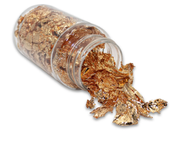 Folhas / Flocos p/ Artesanato (100 Ml) - Folha Rose Gold 20g