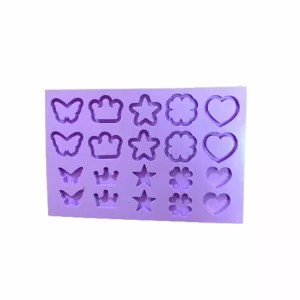 Molde Silicone - Pingente Pêndulos (Estrela / Coroa / Coracão / Trevo / Borboleta ) CMR126