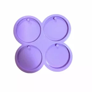 Molde Silicone - Redondo Circulos c/ 4 Cavidades Chaveiro CMR318