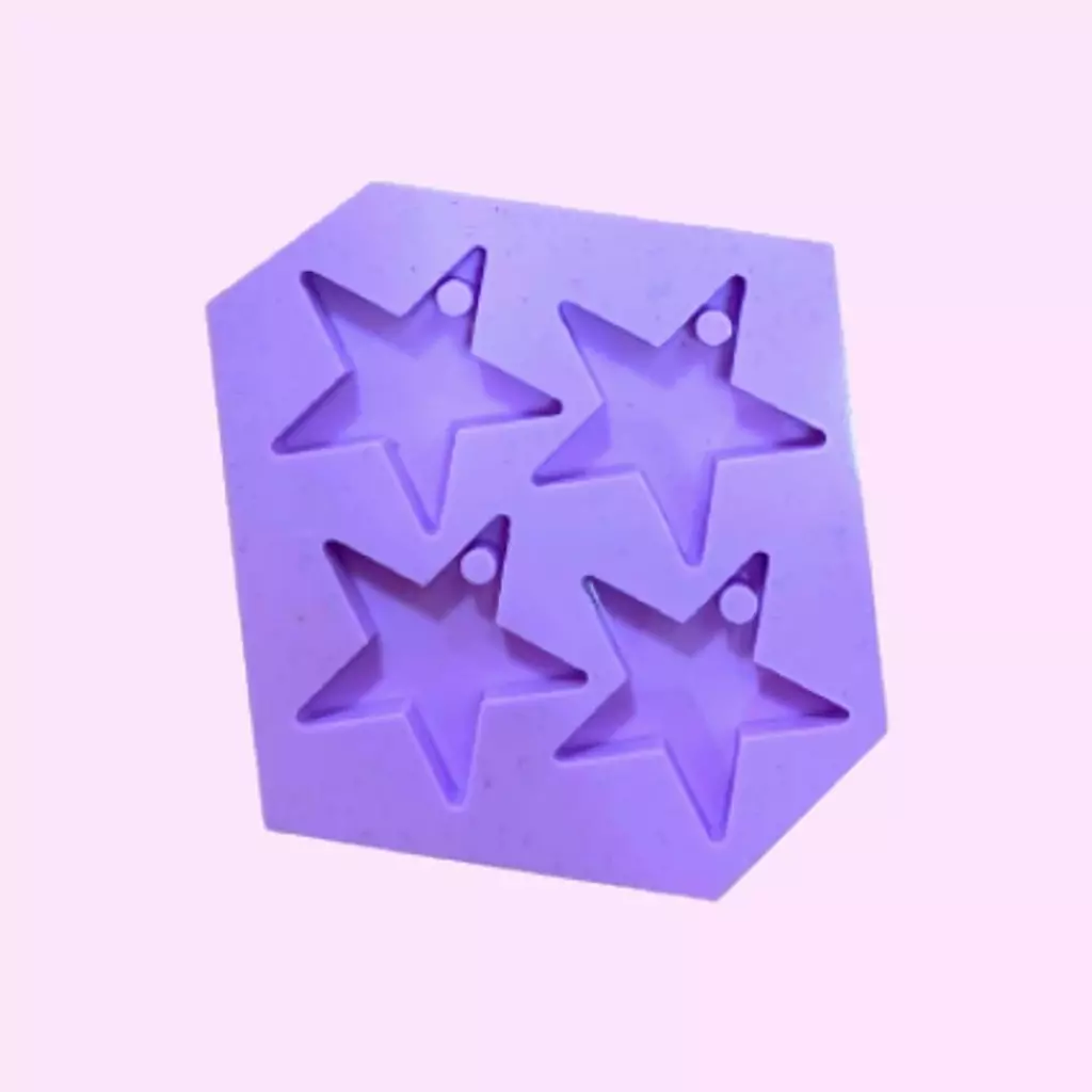 Molde Silicone - Estrela 3cm c/ 4 Cavidades CMR136