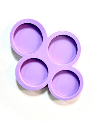 Molde Silicone - Redondo / Circulo 4cm c/ 4 Cavidades CMR475