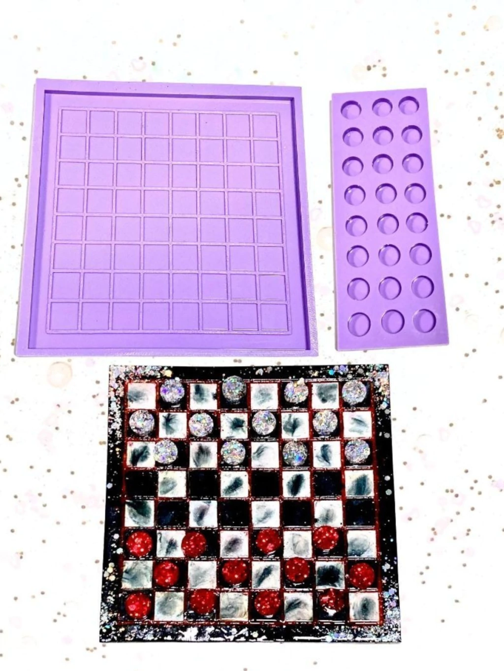 Molde Silicone - Jogo de Dama Completo CMR569